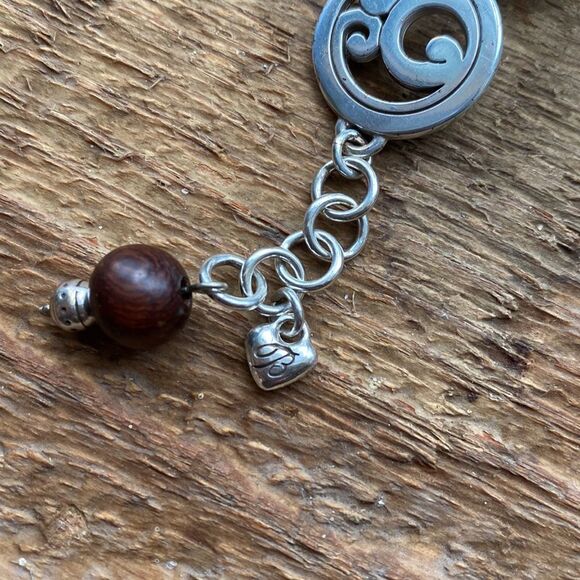 BRIGHTON contempo wood and silver beaded blocky link‎ bracelet - Picture 5 of 6